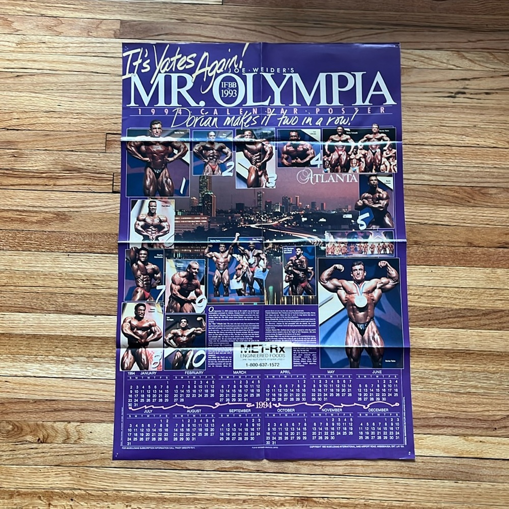 Vintage MuscleMag Calendar Poster / 1993 / Muscle Magazine